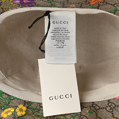 Gucci GG Supreme Monogram Flora Fedora Hat XL White 8 of 9
