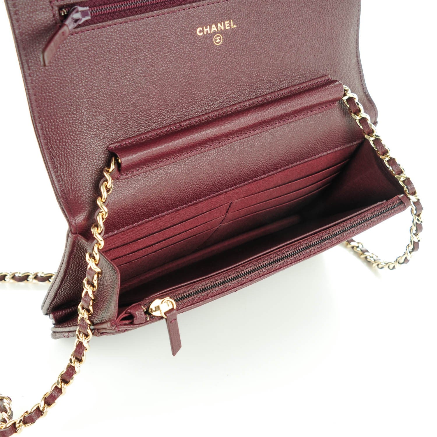 Chanel Caviar Quilted Boy Wallet On Chain WOC Dark Purple 5 of 8