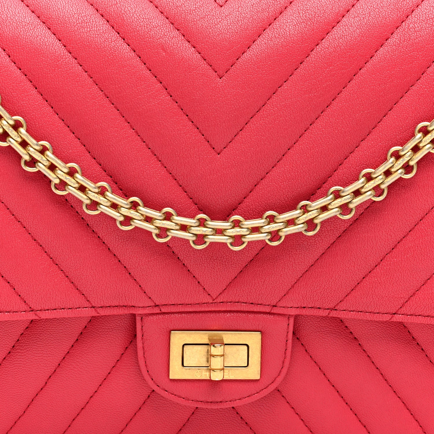 Chanel Sheepskin Chevron Quilted 2.55 Reissue 225 Flap Dark Pink 8 of 10