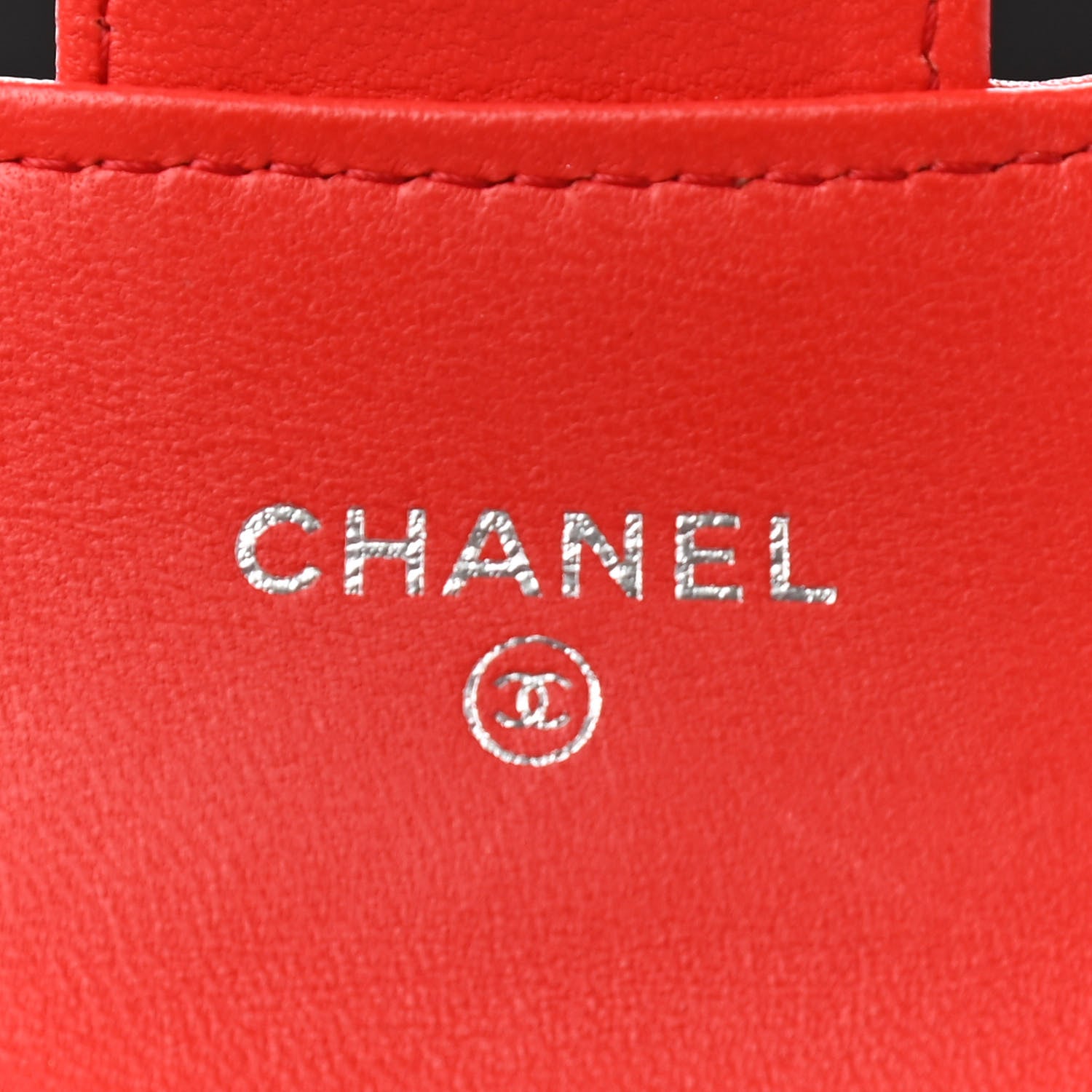 Chanel Lambskin Quilted Flap Card Holder Wallet Red 6 of 10