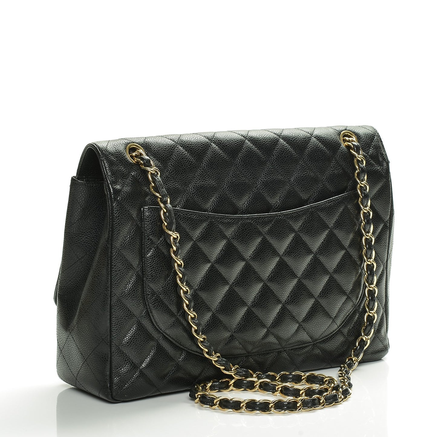 Caviar Quilted Maxi Single Flap Black
