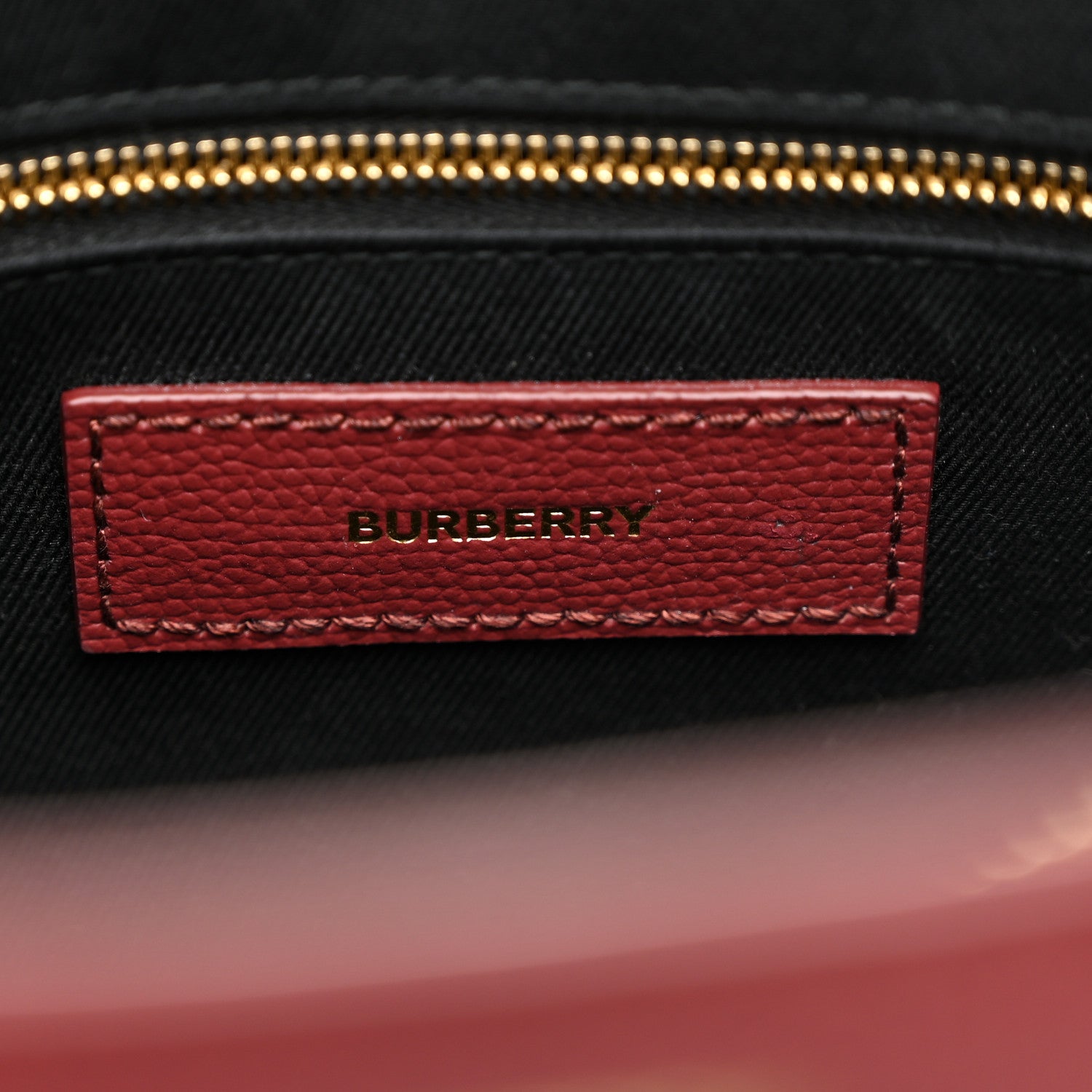 Burberry Grainy Calfskin House Check Medium Banner Tote Mahogany Red 7 of 10