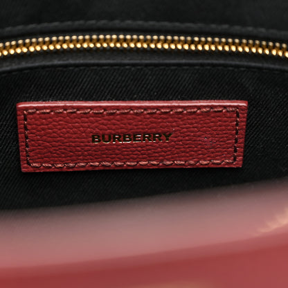Burberry Grainy Calfskin House Check Medium Banner Tote Mahogany Red 7 of 10