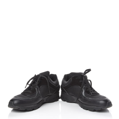 Chanel Suede Calfskin CC Sneakers 38 Black 5 of 10
