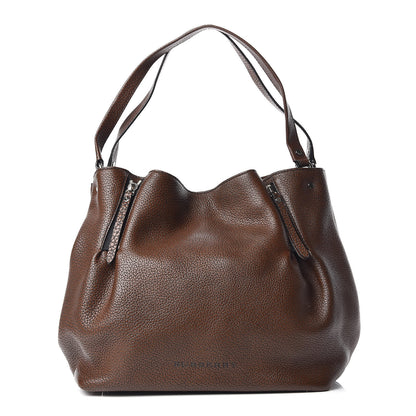 Burberry Grainy Calfskin House Check Medium Maidstone Dark Brown 1 of 9