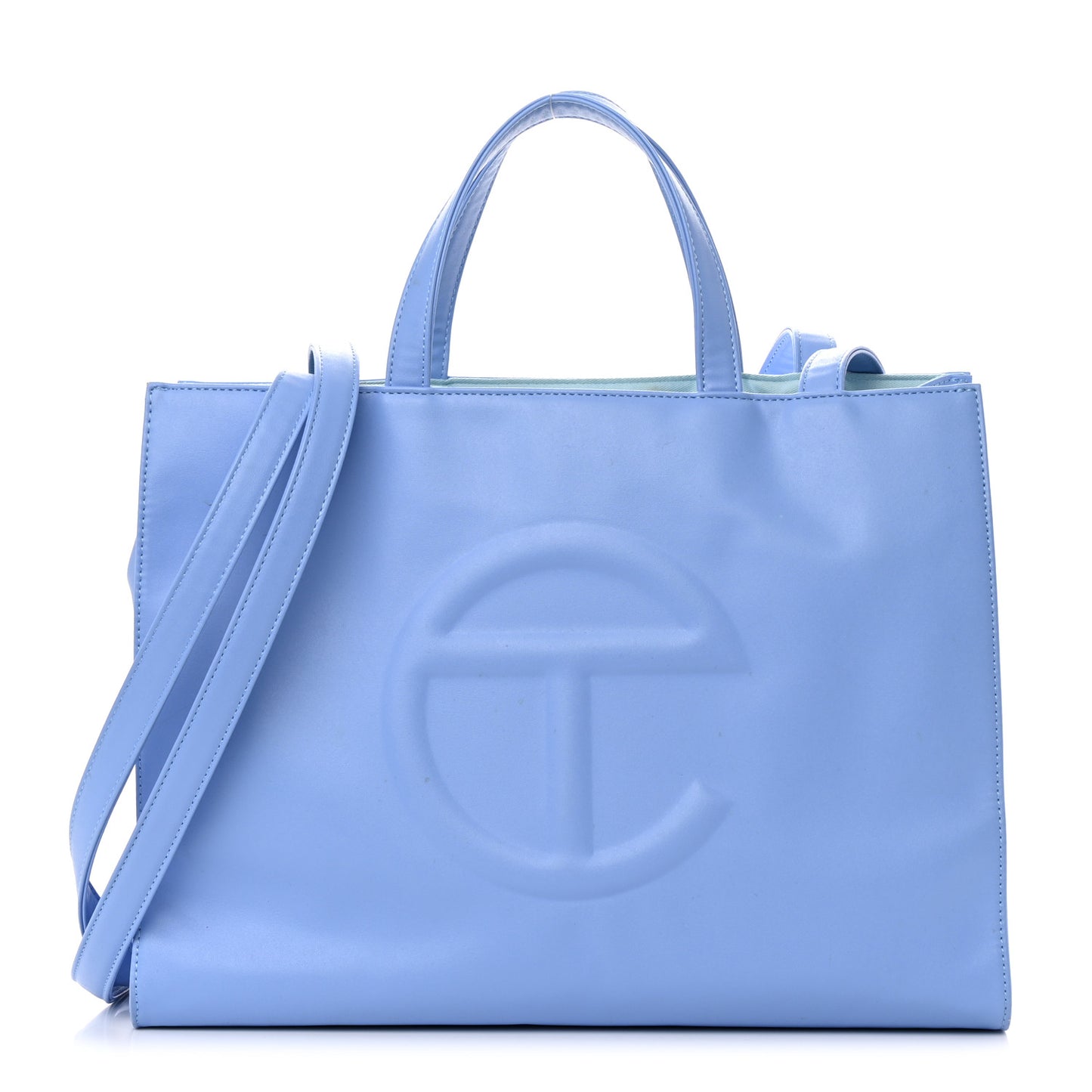 Vegan Leather Medium Shopping Bag Cerulean