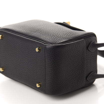 Hermes Taurillon Clemence Mini Lindy 20 Black 10 of 11