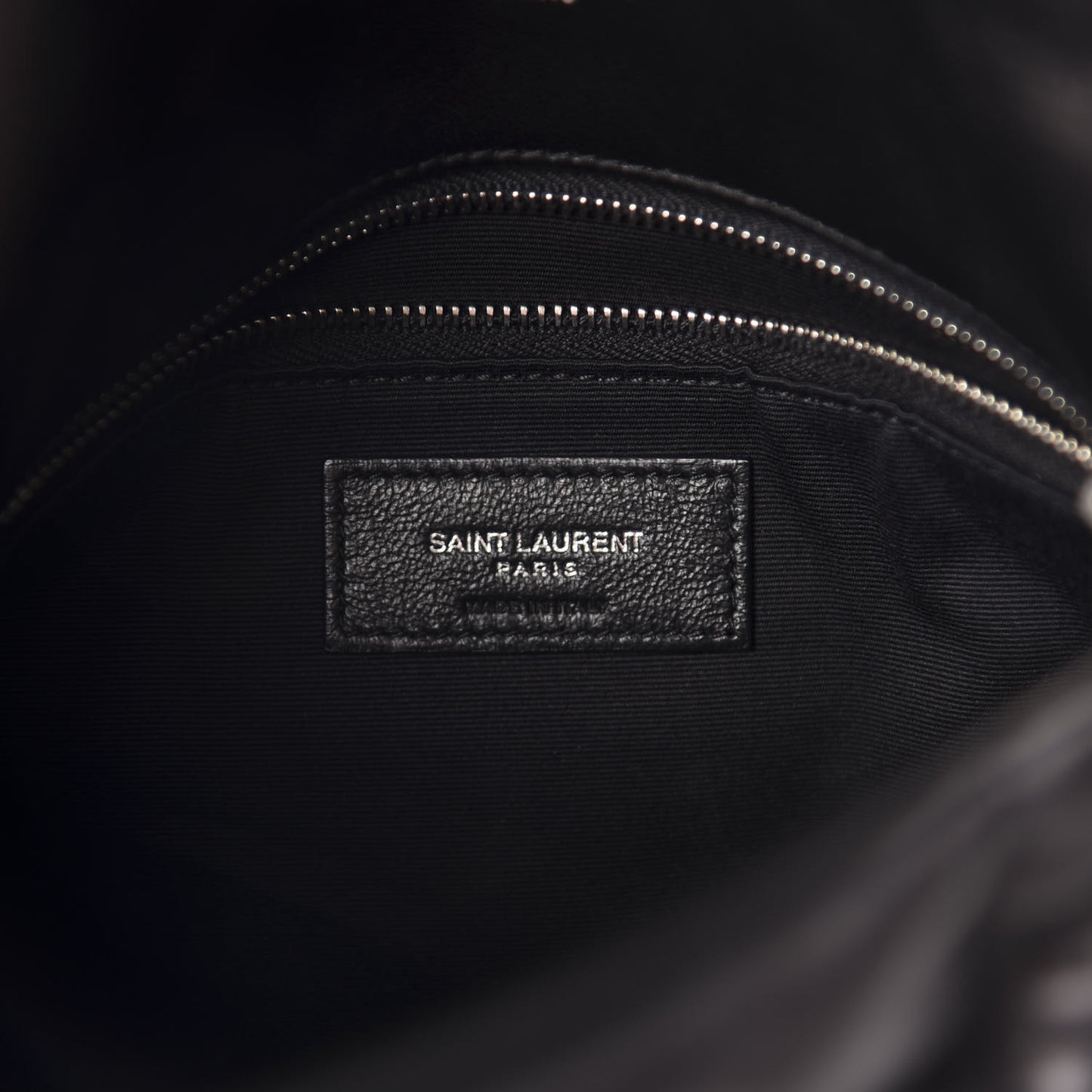 Lambskin Quilted Small Loulou Puffer Monogram Chain Satchel Black