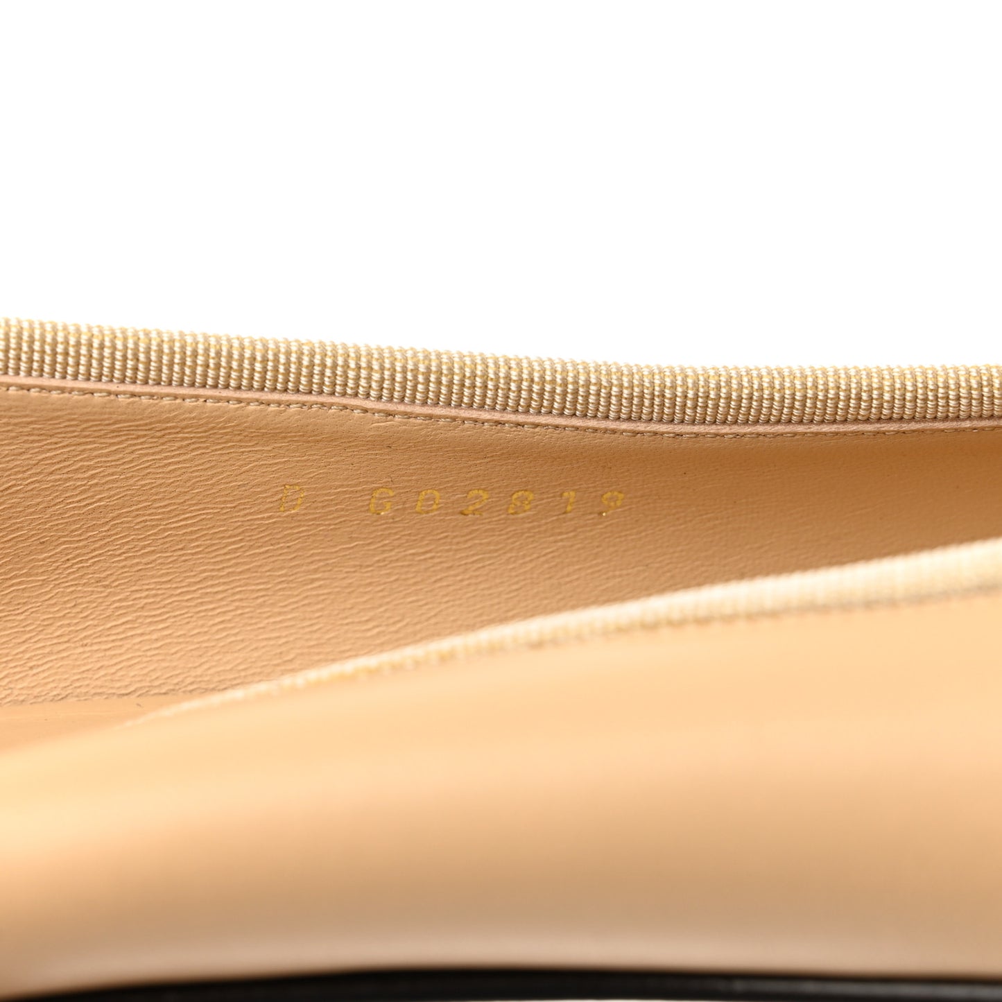 Lambskin Cap Toe Ballerina Flats 38.5 Beige Black