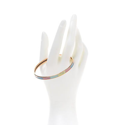 Hermes Enamel Printed Couvertures Et Tenues De Jour Narrow Bracelet 70 2 of 6