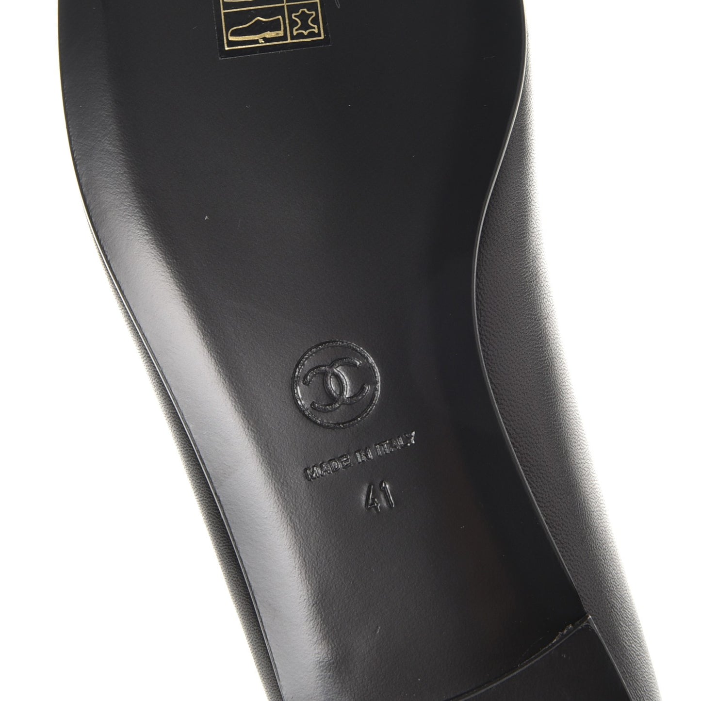 Lambskin Patent Cap Toe Ballerina Flats 41 Black