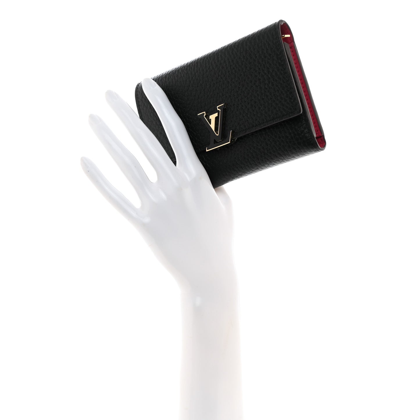 Taurillon Capucines Compact Wallet Black