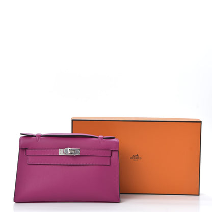 Hermes Swift Kelly Pochette Clutch Rose Pourpre 10 of 10