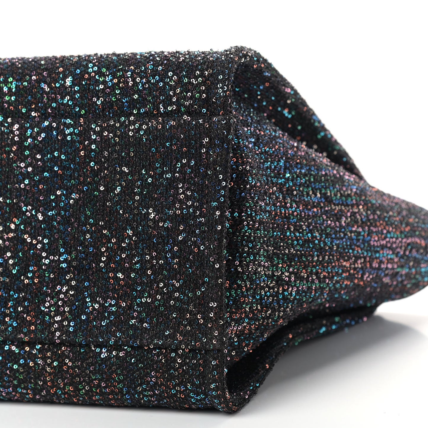 Calfskin Sequin Medium Deauville Tote Black