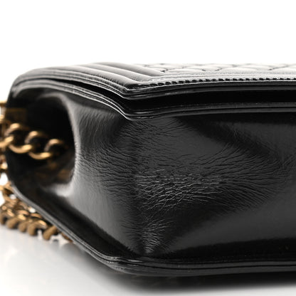 Chanel Glazed Calfskin Quilted Large Boy Flap Black 9 of 10