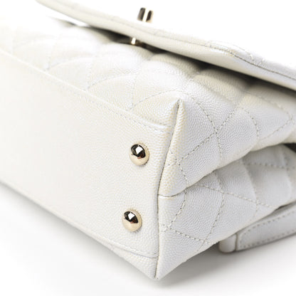 Chanel Iridescent Caviar Quilted Extra Mini Coco Handle Flap Ivory 7 of 10