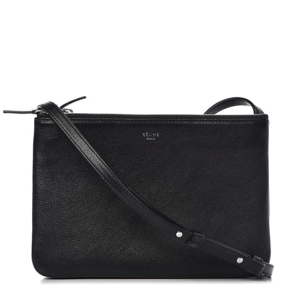 Celine Lambskin Small Trio Crossbody Bag Black 1 of 11