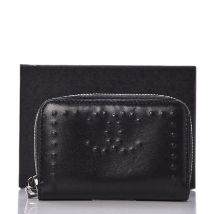 Chanel Lambskin Embossed CC Zip Around Coin Purse Wallet Black 8 of 8
