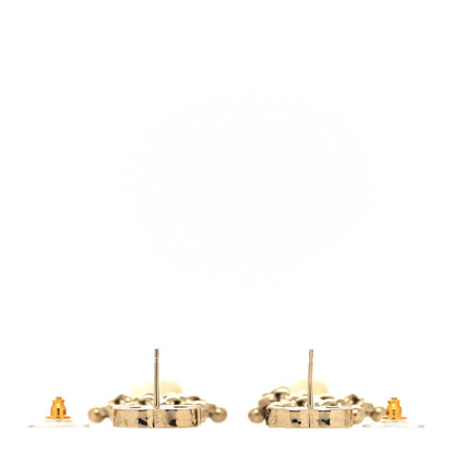 Chanel CC Pearl Drop Earrings Gold 3 of 4