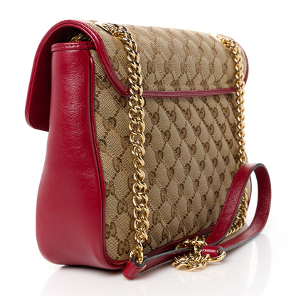 Gucci Monogram Azalea Calfskin Matelasse Diagonal Medium GG Marmont Shoulder Bag Beige Ebony New Cherry Red 3 of 11