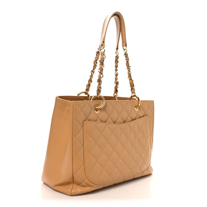 Chanel Caviar Quilted Grand Shopping Tote GST Beige 3 of 10