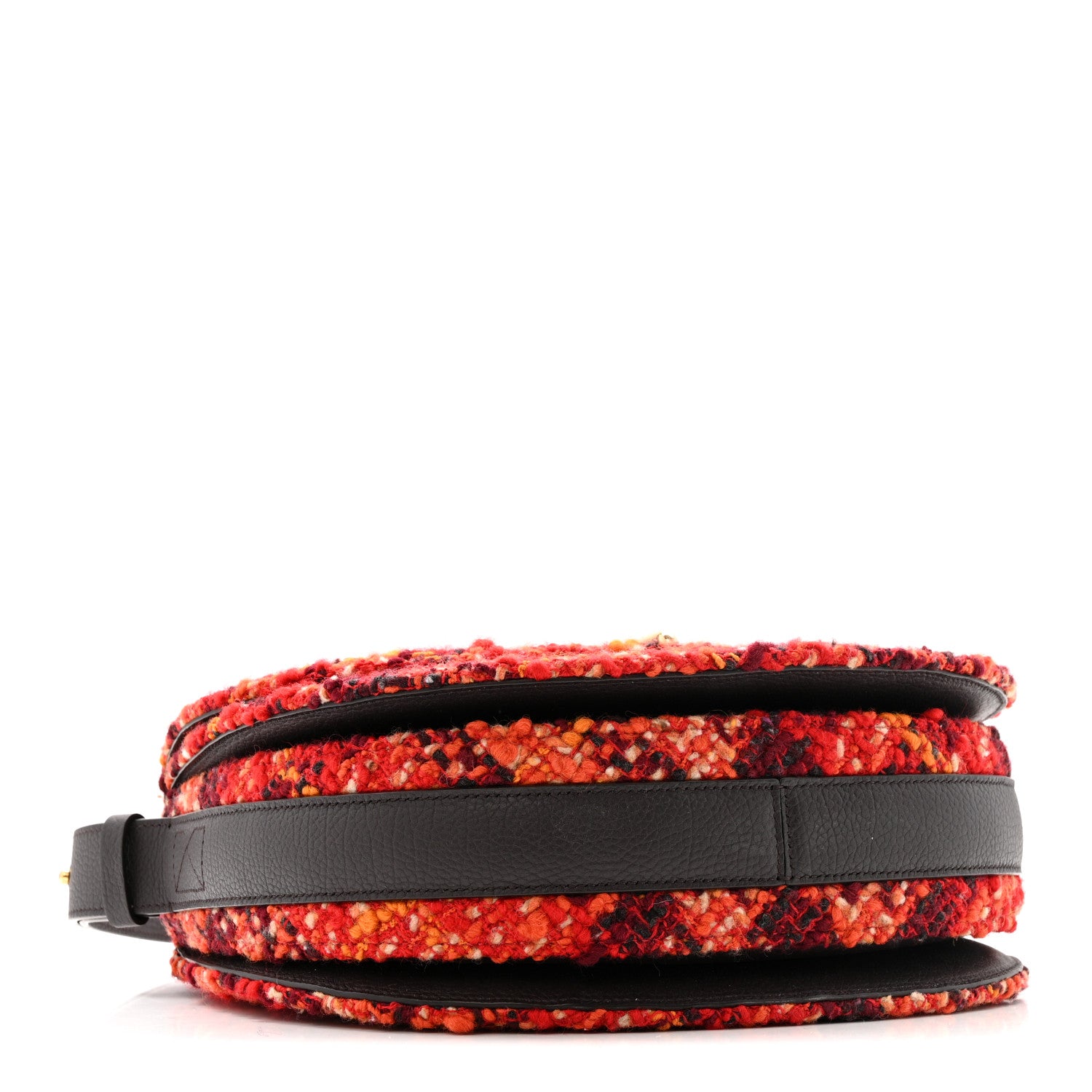 Burberry Tweed Check Medium Rocking Horse Crossbody Red Black 4 of 10