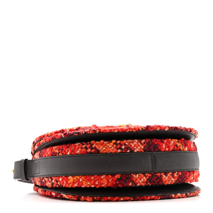 Burberry Tweed Check Medium Rocking Horse Crossbody Red Black 4 of 10