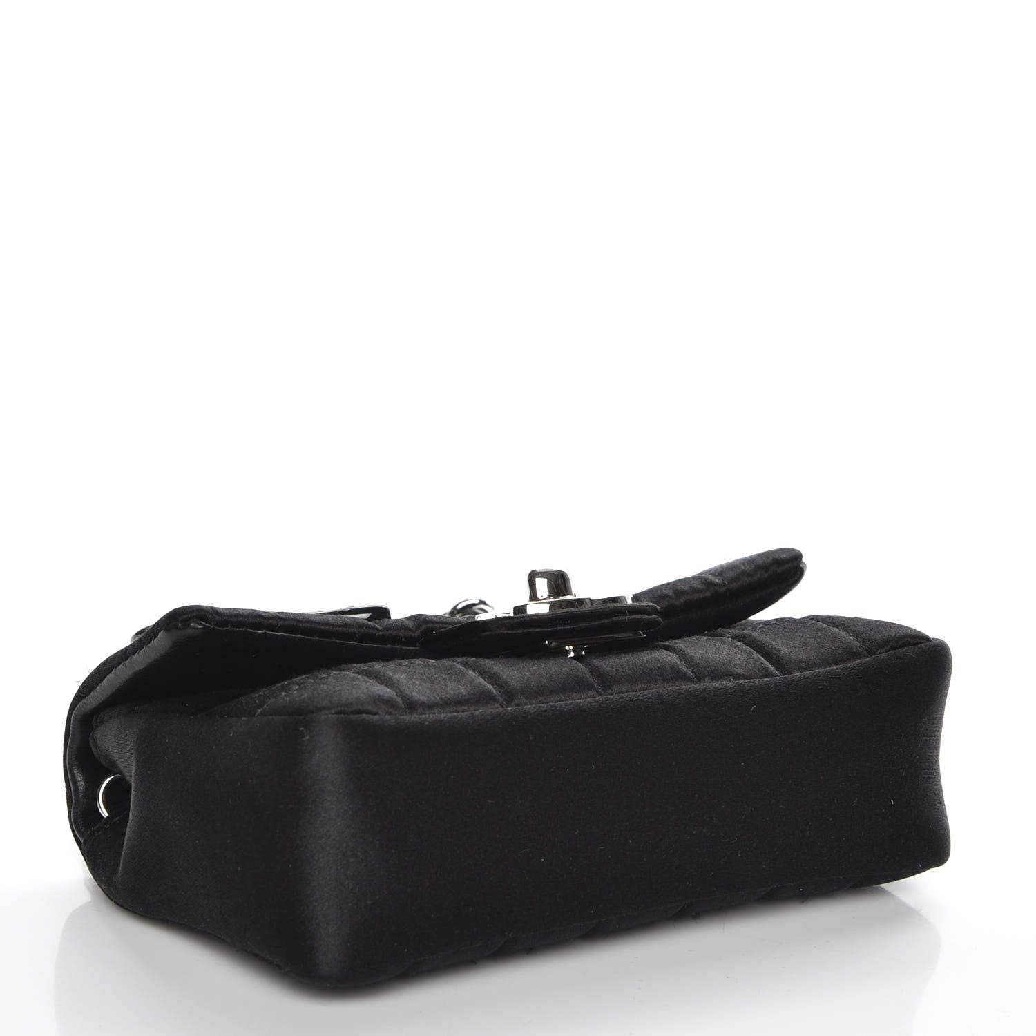 Chanel Satin Square Quilted Lipstick Charm Mini Flap Black 4 of 7
