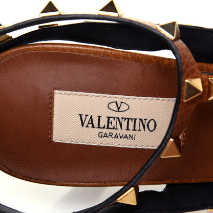 Valentino Garavani Pebbled Calfskin Rockstud Ankle Strap 100mm Pumps 40 Cuoio 8 of 11
