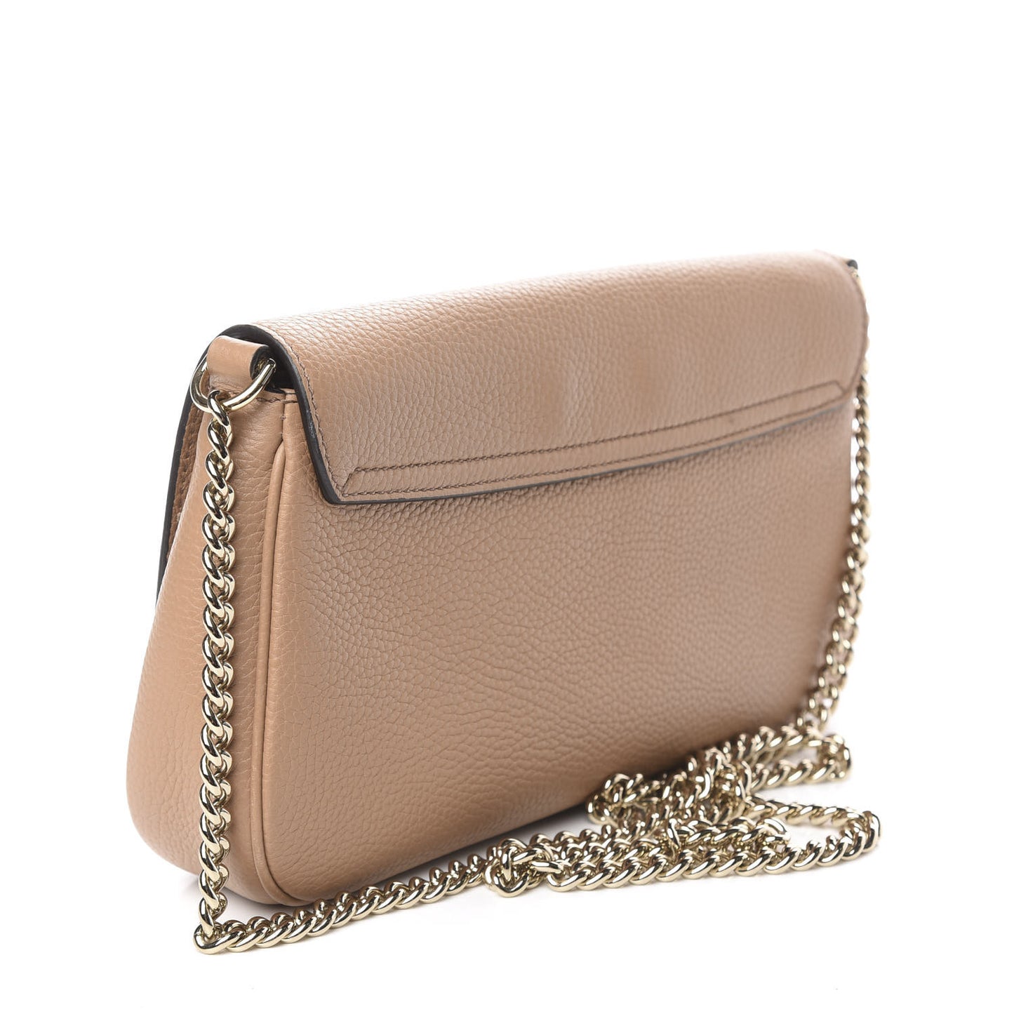 Pebbled Calfskin Medium Soho Flap Crossbody Camelia