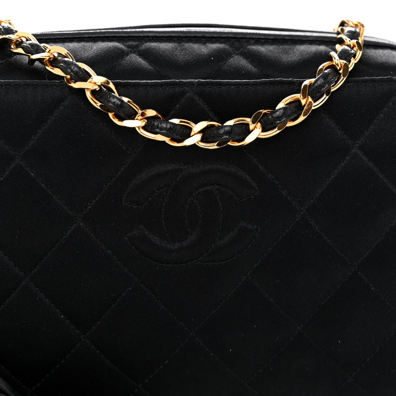 Chanel Satin Quilted Tassel Camera Case Black 9 of 12