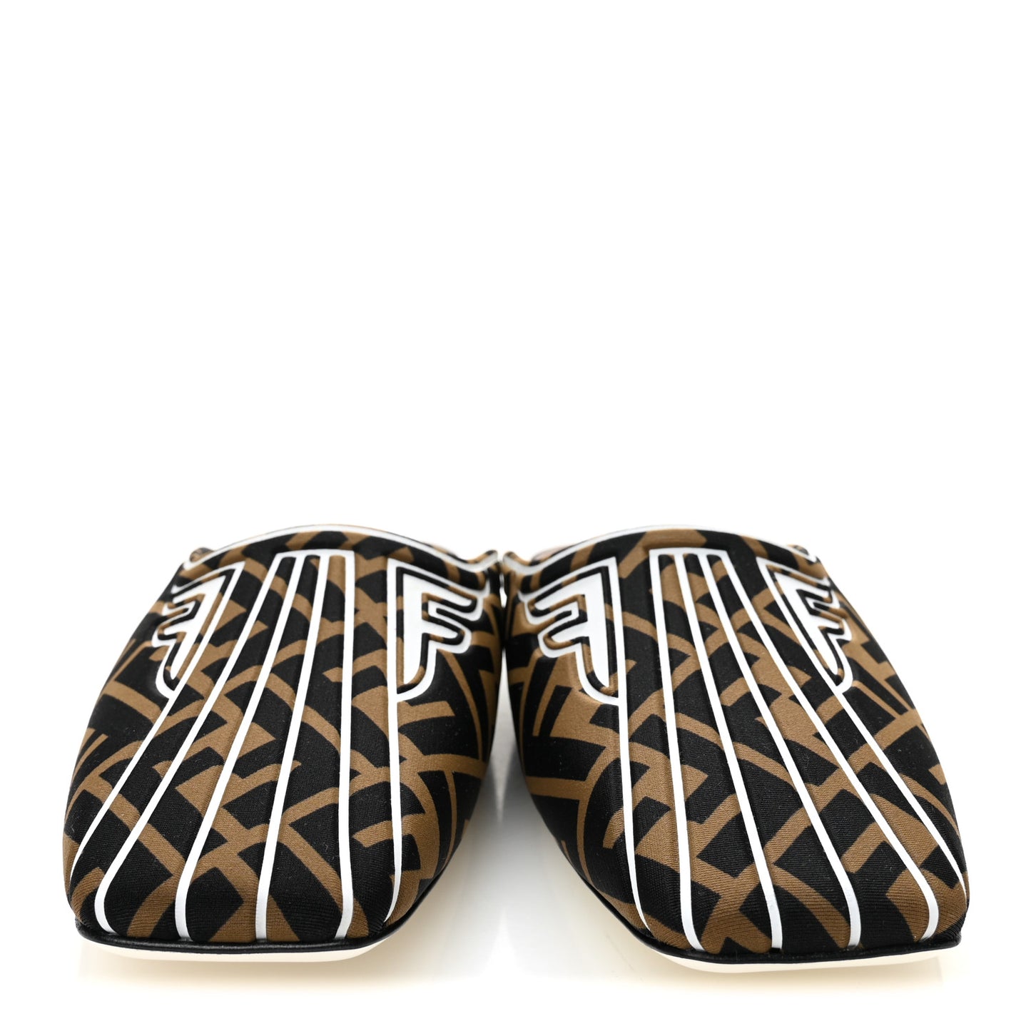 Lycra Film FF FFreedom Flat Mules 38.5 Tobacco Moro White