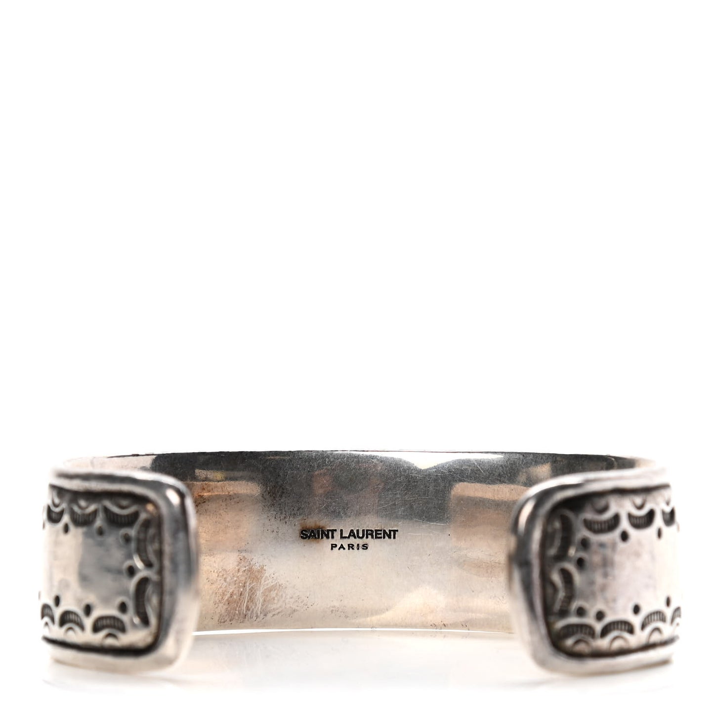 Brass Textured Turquoise Cuff Bracelet Silver