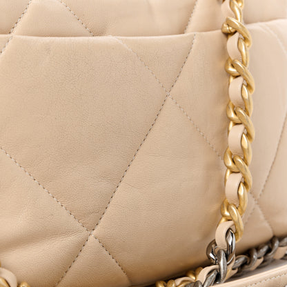 Chanel Goatskin Quilted Medium Chanel 19 Flap Beige 12 of 12