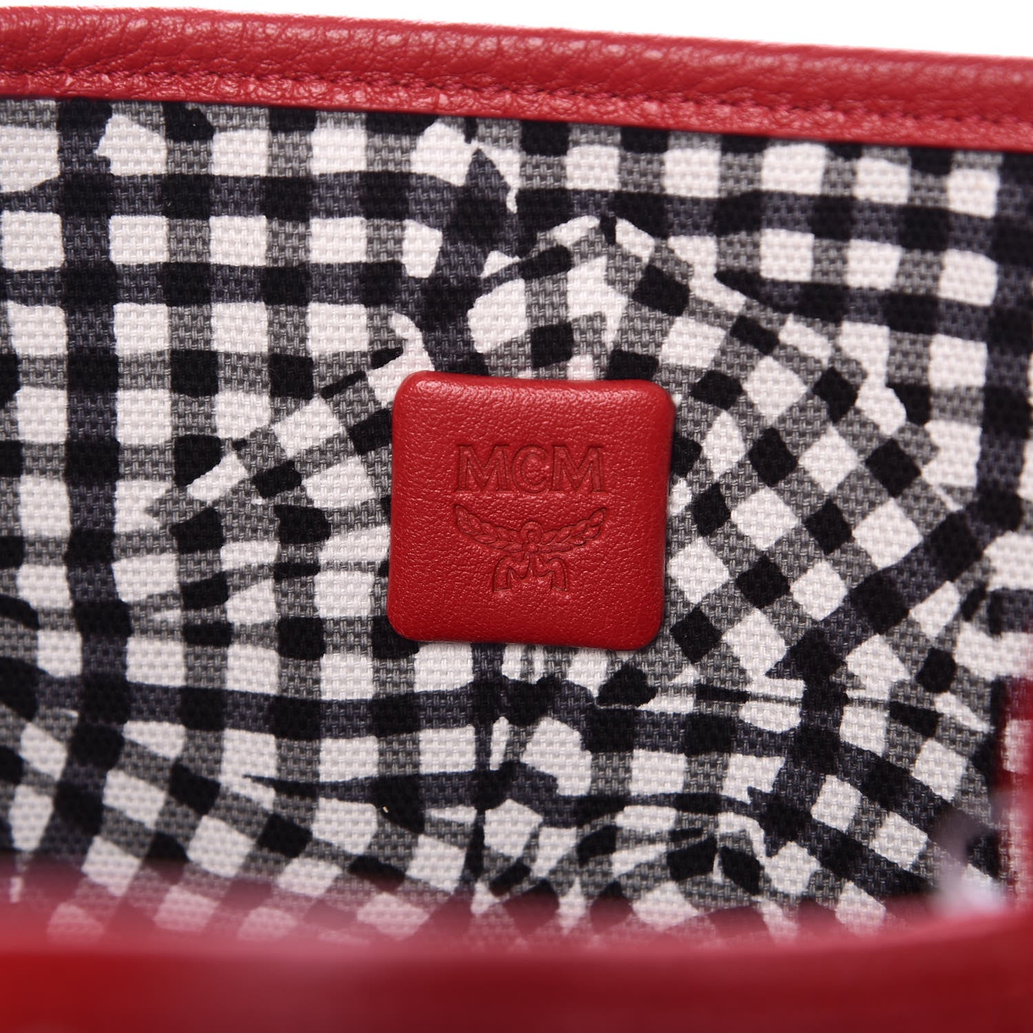 MCM Visetos Medium Liz Reversible Shopper Tote Ruby Red 11 of 11