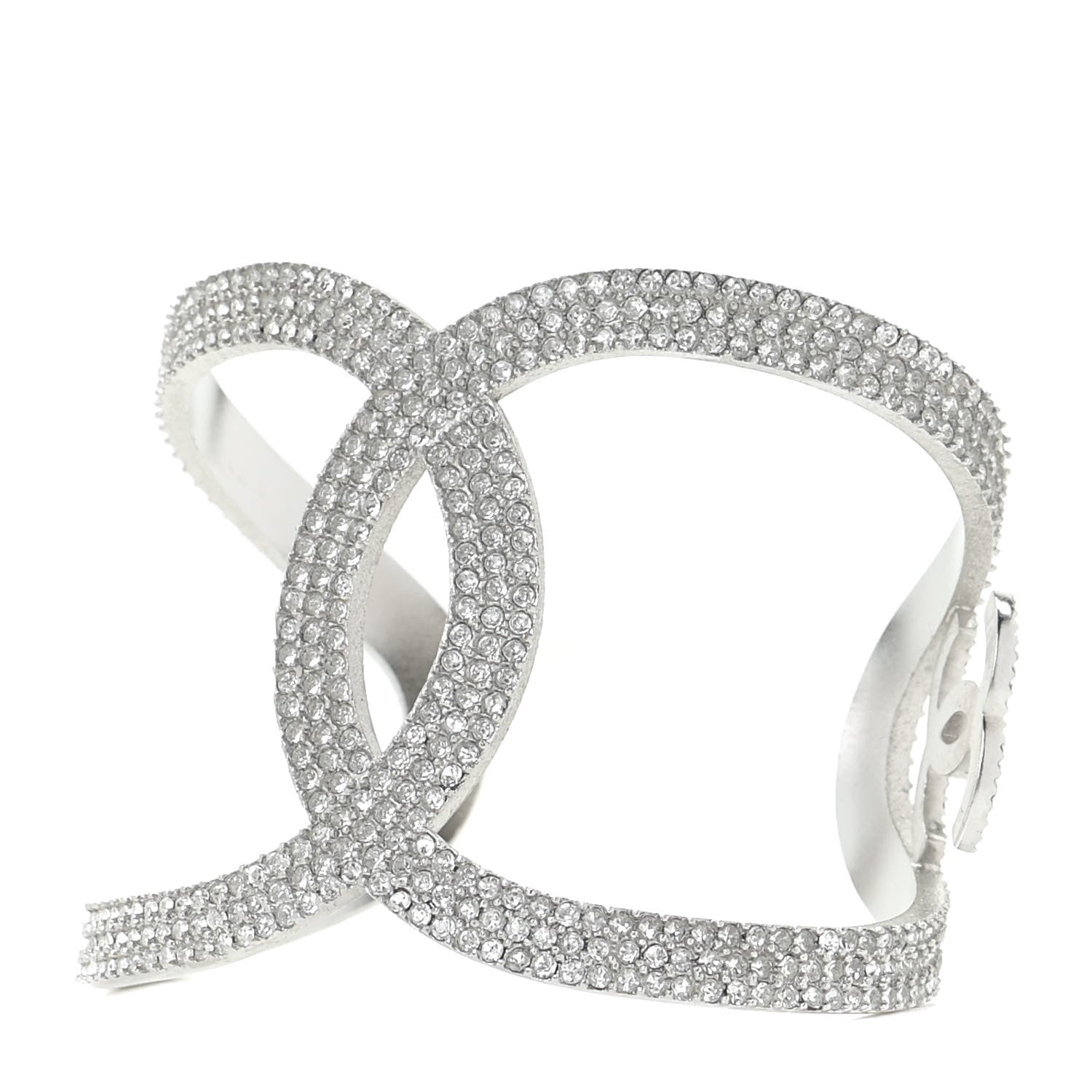 Chanel Crystal CC Cuff Silver 1 of 6
