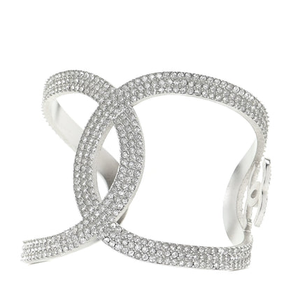 Chanel Crystal CC Cuff Silver 1 of 6