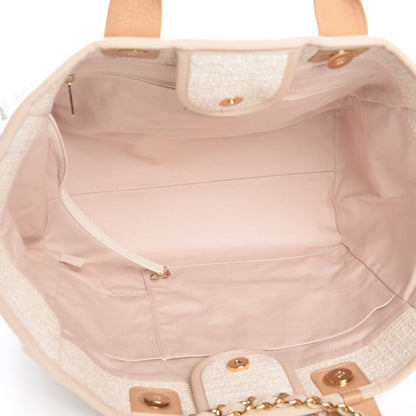 Chanel Canvas Large Deauville Tote Light Beige 6 of 8