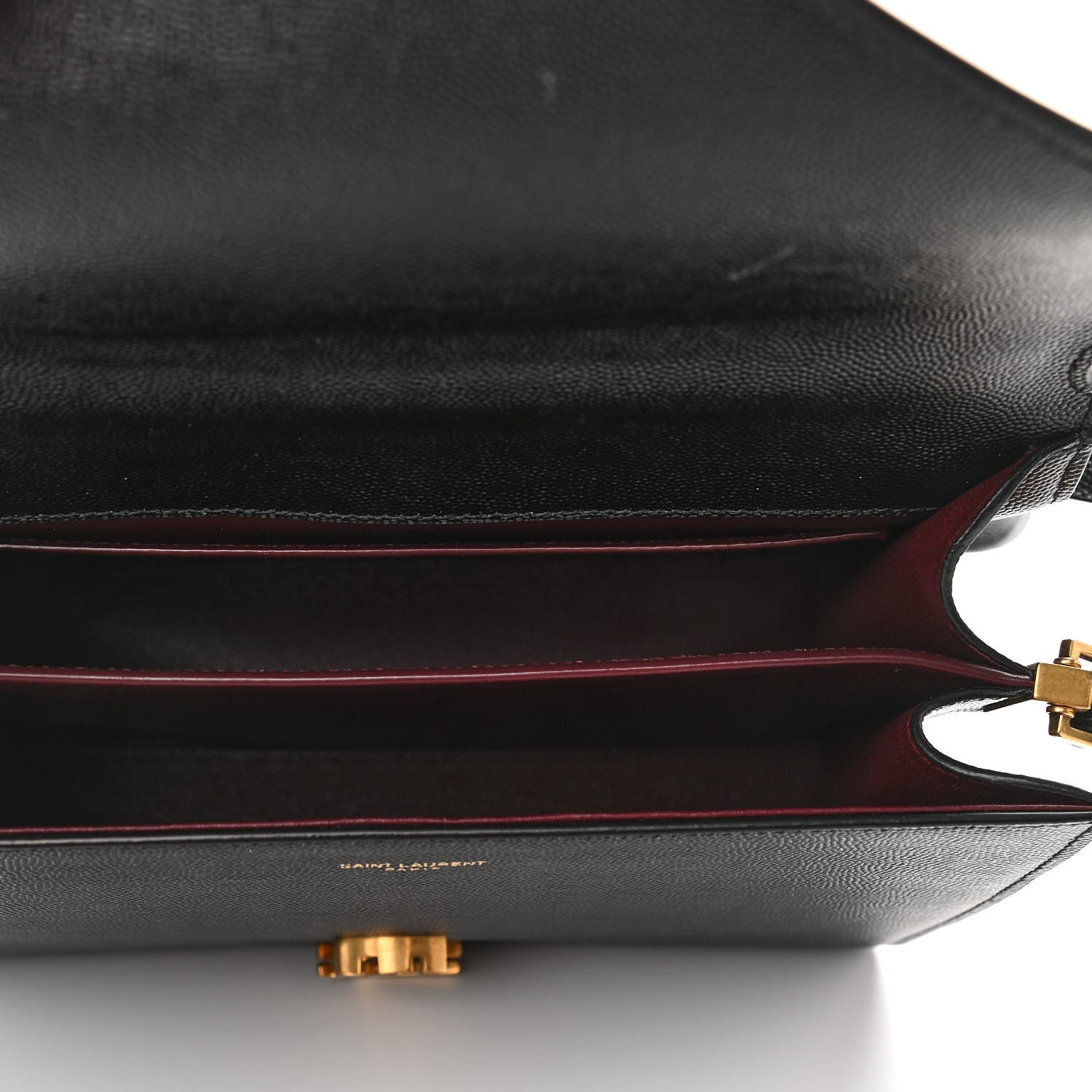 Saint Laurent Grain de Poudre Medium Classic Monogram Cassandra Top Handle Black Rouge Legion 5 of 10