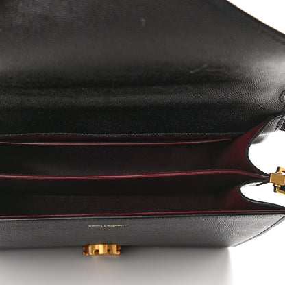 Saint Laurent Grain de Poudre Medium Classic Monogram Cassandra Top Handle Black Rouge Legion 5 of 10