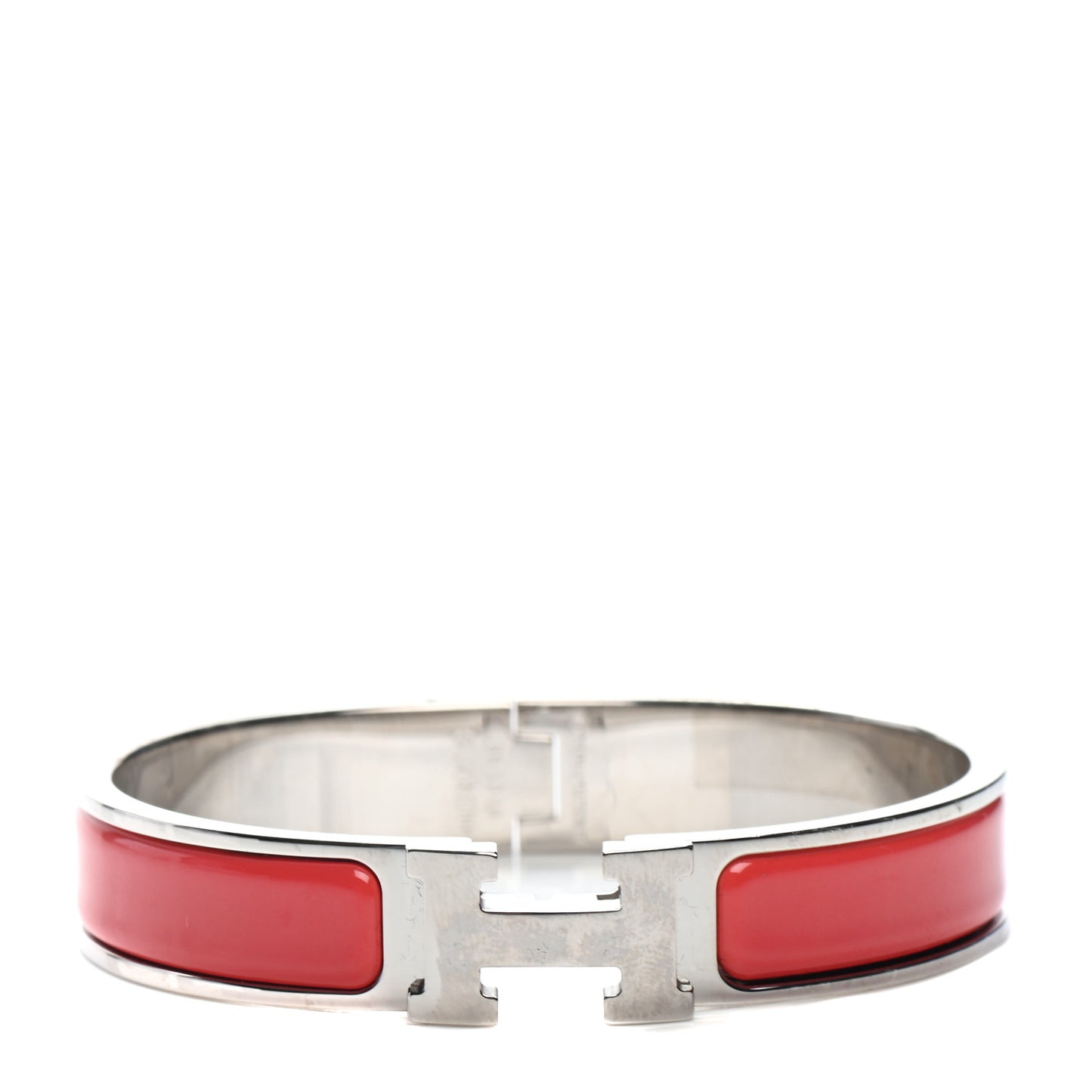 Enamel Narrow Clic Clac H Bracelet GM Rouge Vif