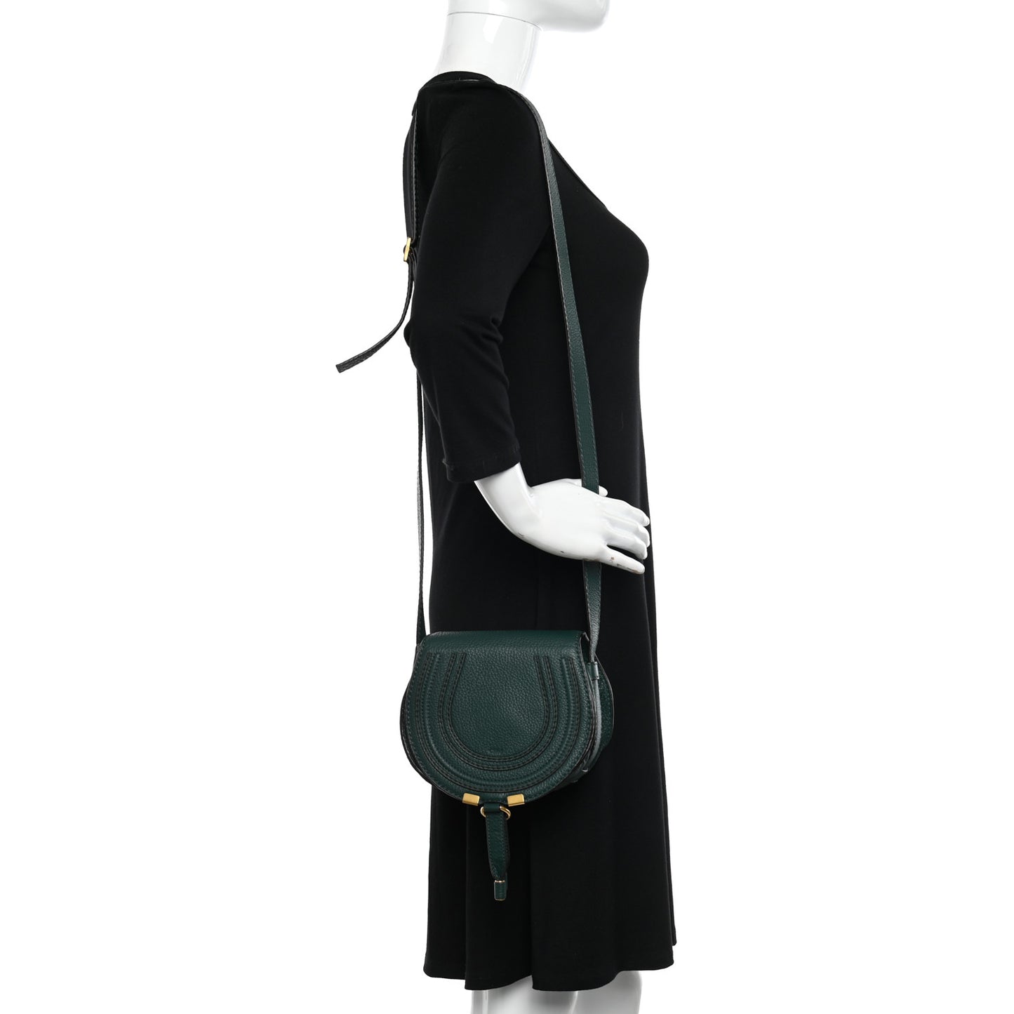 Calfskin Mini Marcie Round Crossbody Bag Rainforest