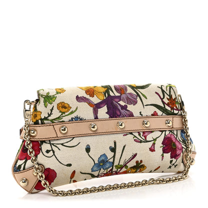 Gucci Canvas Flora Floral Horsebit Clutch 3 of 12