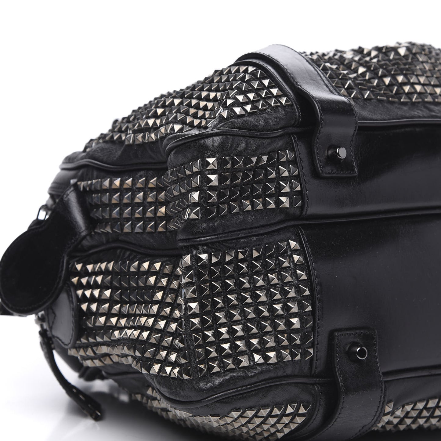 Prorsum Calfskin Studded Knight Satchel Black