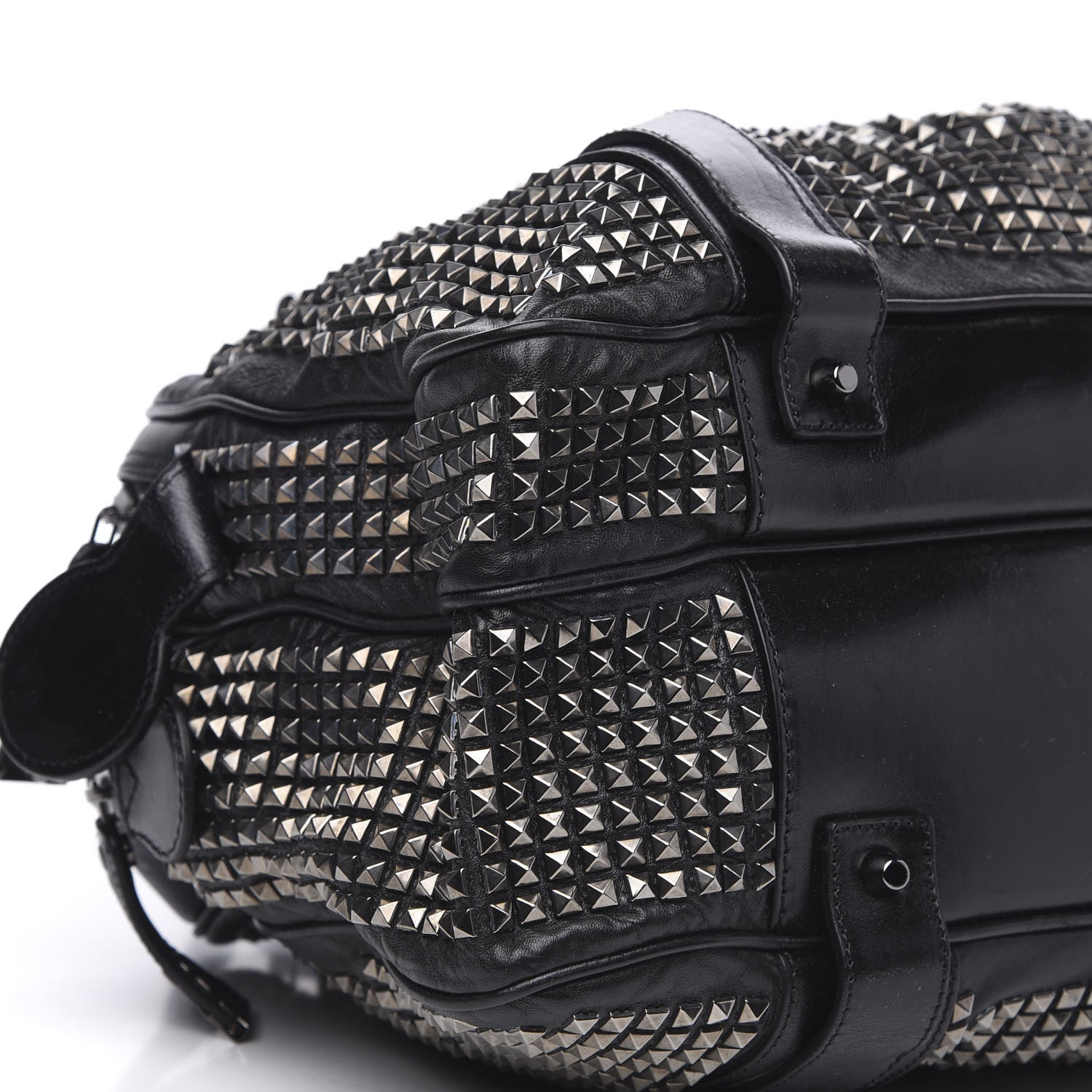 Burberry Prorsum Calfskin Studded Knight Satchel Black 9 of 14