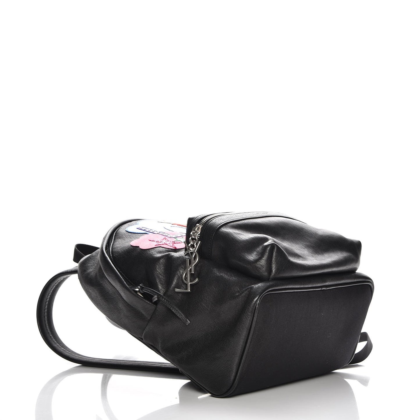 Sheepskin Mini Love Appliqué City Backpack Black