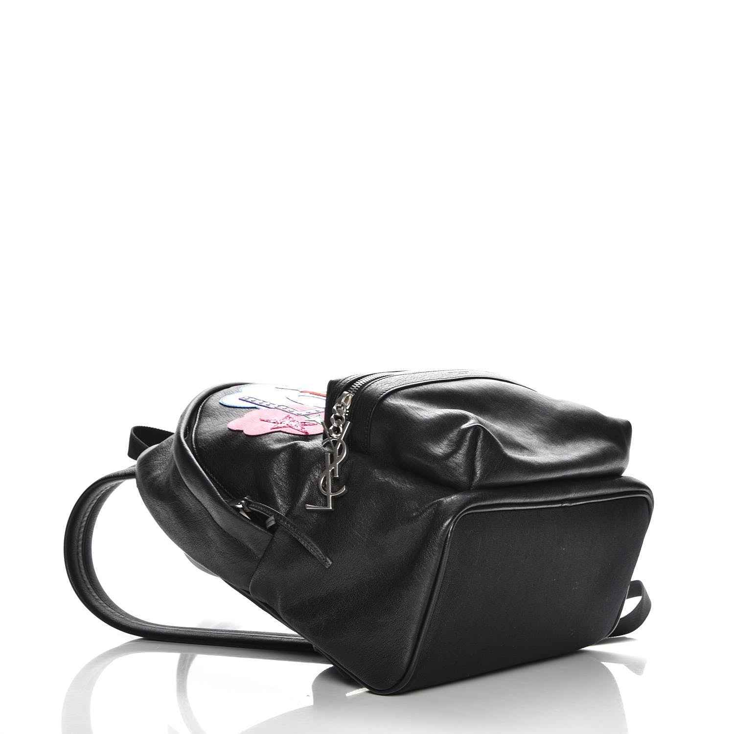 Saint Laurent Sheepskin Mini Love Appliqué City Backpack Black 4 of 7