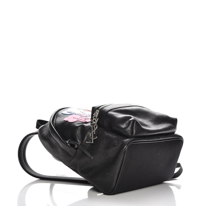Saint Laurent Sheepskin Mini Love Appliqué City Backpack Black 4 of 7