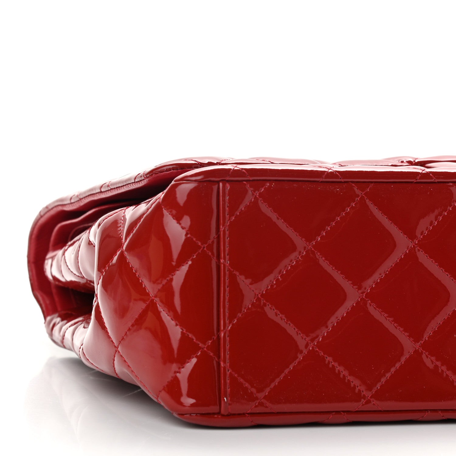 Chanel Patent Quilted Maxi Double Flap Red 9 of 14