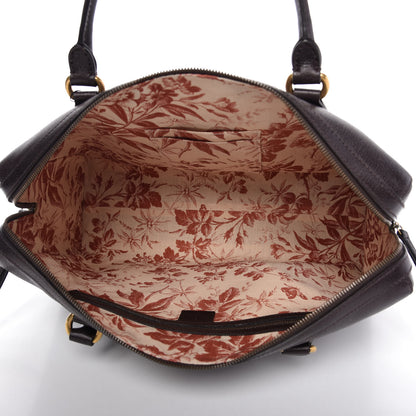 Gucci Calfskin Vintage Web Medium Satchel Dark Brown 5 of 9